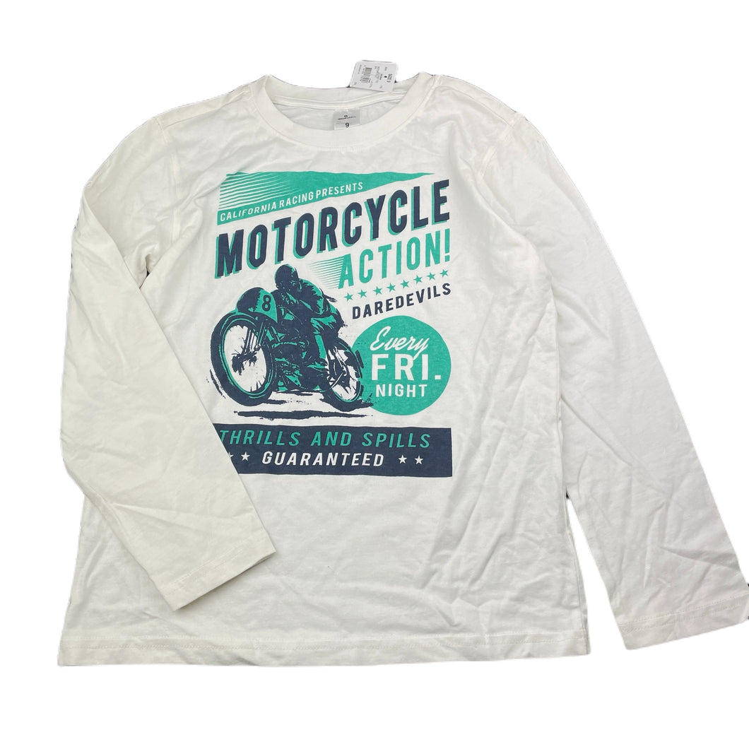 Boys Urban Supply, cotton long sleeve t-shirt / top, motorbike, NEW, size 9,  