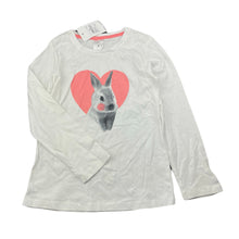 Load image into Gallery viewer, Girls Target, white cotton long sleeve top, rabbit, NEW, size 5,  