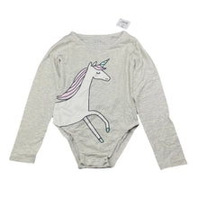 Load image into Gallery viewer, Girls Kids &amp; Co, grey marle bodysuit, unicorn, NEW, size 5,  