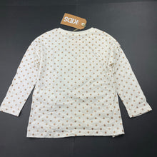 Load image into Gallery viewer, Girls Cotton On, cotton long sleeve top, gold glitter spots, NEW, size 4,  