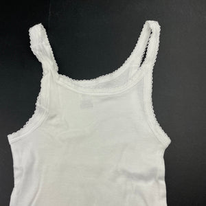 Girls Bonds, soft feel white cotton singlet top, EUC, size 6,  