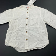 Load image into Gallery viewer, Boys H&amp;M, linen/cotton collarless long sleeve shirt, NEW, size 2,  