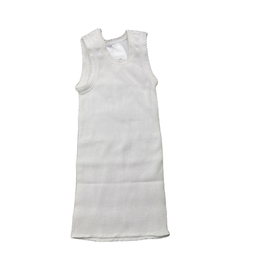 unisex Target, white ribbed cotton singlet top, EUC, size 0000,  