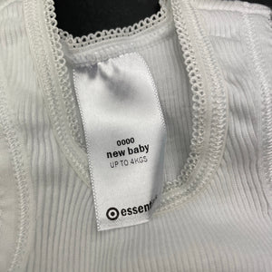 unisex Target, white ribbed cotton singlet top, EUC, size 0000,  