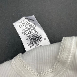 unisex Target, white ribbed cotton singlet top, EUC, size 0000,  