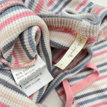 Load image into Gallery viewer, Girls Petite Papinelle, striped waffle pyjama top &amp; bottoms, GUC, size 6,  