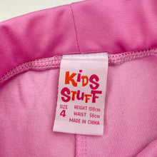 Load image into Gallery viewer, Girls Kids Stuff, embroidered pink velour pants, elasticated, Inside leg: 41cm, GUC, size 4,  