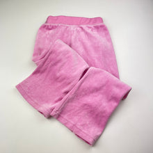 Load image into Gallery viewer, Girls Kids Stuff, embroidered pink velour pants, elasticated, Inside leg: 41cm, GUC, size 4,  