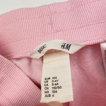 Load image into Gallery viewer, Girls H&amp;M, fleece lined track pants, elasticated, Inside leg: 39.5cm, GUC, size 4,  
