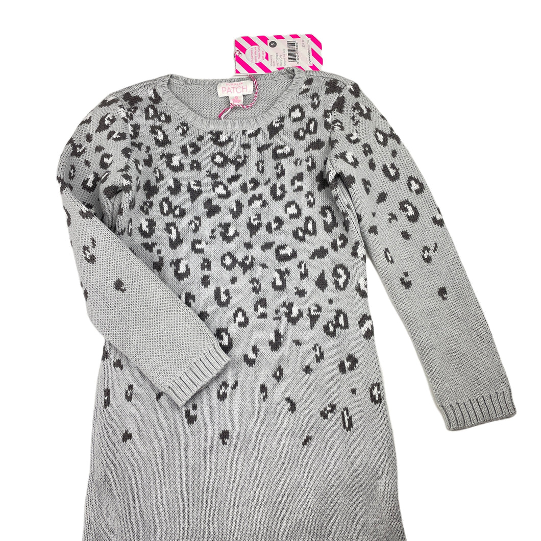 Girls Pumpkin Patch, grey knitted cotton long sleeve dress, NEW, size 5, L: 62cm