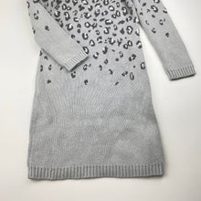 Load image into Gallery viewer, Girls Pumpkin Patch, grey knitted cotton long sleeve dress, NEW, size 5, L: 62cm