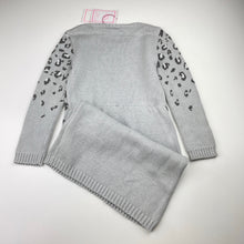 Load image into Gallery viewer, Girls Pumpkin Patch, grey knitted cotton long sleeve dress, NEW, size 5, L: 62cm