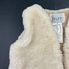 Load image into Gallery viewer, Girls Britt, cream faux fur vest, EUC, size 1-2,  