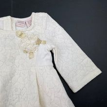 Load image into Gallery viewer, Girls Catherine Malandrino, cream floral lace long sleeve dress, light mark chest, FUC, size 2, L: 39cm