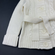 Load image into Gallery viewer, Girls H&amp;T, cream cable knit hooded cardigan / sweater, EUC, size 4,  
