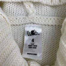 Load image into Gallery viewer, Girls H&amp;T, cream cable knit hooded cardigan / sweater, EUC, size 4,  