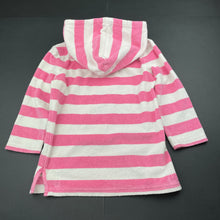 Load image into Gallery viewer, Girls Pottery Barn, striped hooded terry beach cover top, marks front, FUC, size 2-3,  