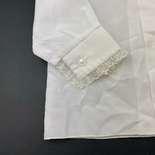 Load image into Gallery viewer, Girls Mr Wolf, vintage lightweight lace trim blouse / shirt, FUC, size 1,  