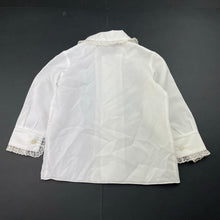 Load image into Gallery viewer, Girls Mr Wolf, vintage lightweight lace trim blouse / shirt, FUC, size 1,  