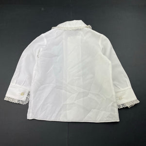 Girls Mr Wolf, vintage lightweight lace trim blouse / shirt, FUC, size 1,  