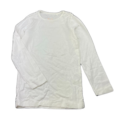 Girls Cotton On, white cotton long sleeve t-shirt / top, EUC, size 6,  