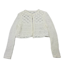 Load image into Gallery viewer, Girls St Bernard, white crochet cardigan, NEW, size 8-9,  