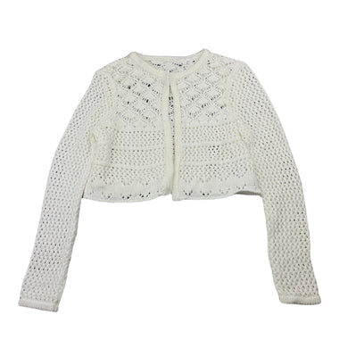 Girls St Bernard, white crochet cardigan, NEW, size 8-9,  