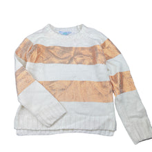 Load image into Gallery viewer, Girls Tilii, cream &amp; rose gold knit sweater / jumper, EUC, size 12,  
