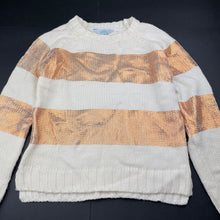Load image into Gallery viewer, Girls Tilii, cream &amp; rose gold knit sweater / jumper, EUC, size 12,  