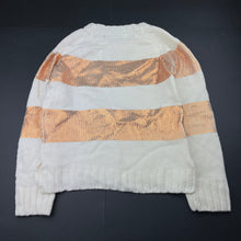 Load image into Gallery viewer, Girls Tilii, cream &amp; rose gold knit sweater / jumper, EUC, size 12,  