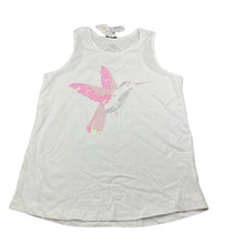 Load image into Gallery viewer, Girls Miss Understood, white cotton singlet / tank top, sequin bird, NEW, size 14,  