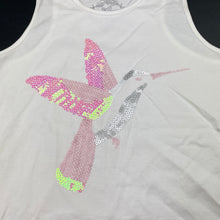 Load image into Gallery viewer, Girls Miss Understood, white cotton singlet / tank top, sequin bird, NEW, size 14,  
