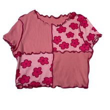 Load image into Gallery viewer, Girls SHEIN, stretchy floral cropped t-shirt / top, EUC, size 12-13,  