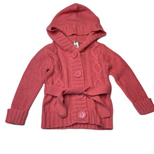 Load image into Gallery viewer, Girls H&amp;T, pink knit hooded cardigan, pilling, FUC, size 2,  
