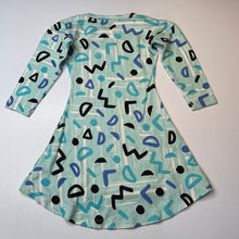 Load image into Gallery viewer, Girls casual, organic cotton long sleeve dress, EUC, size 4, L: 56cm