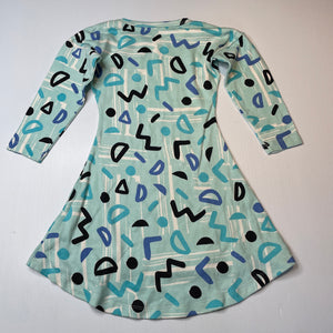 Girls casual, organic cotton long sleeve dress, EUC, size 4, L: 56cm