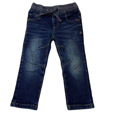 Boys Target, bleu stretch denim pants, elasticated, Inside leg: 34.5cm, GUC, size 3,  