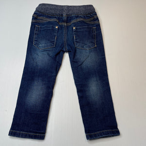 Boys Target, bleu stretch denim pants, elasticated, Inside leg: 34.5cm, GUC, size 3,  