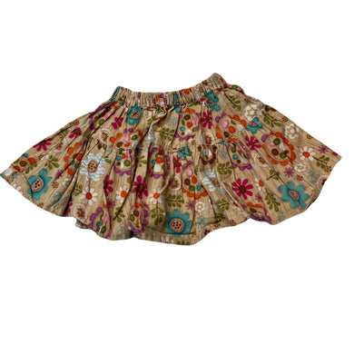 Girls Drink Tea Eat Cake & Craft, floral skirt, elasticated, L: 25.5cm, GUC, size 1-2,  