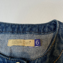 Load image into Gallery viewer, Girls Lily &amp; Dan, blue denim jacket, GUC, size 6,  