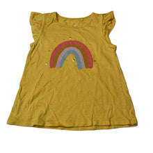 Load image into Gallery viewer, Girls Target, yellow organic cotton top, rainbow, GUC, size 4,  