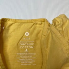 Load image into Gallery viewer, Girls Target, yellow organic cotton top, rainbow, GUC, size 4,  