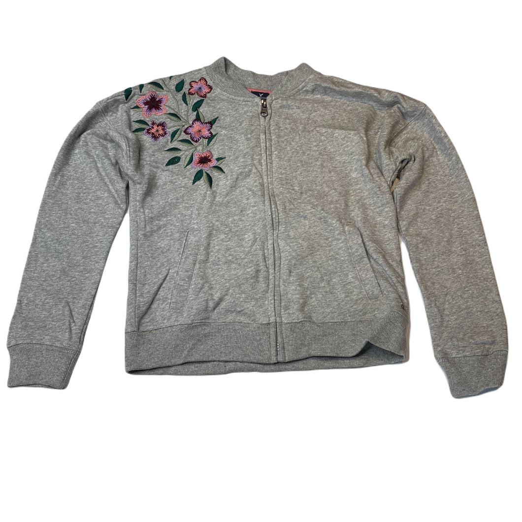 Girls American Eagle Outfitters, embroidered zip up sweater, armpit to armpit: 40cm, EUC, size 8-10,  