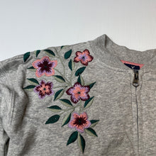 Load image into Gallery viewer, Girls American Eagle Outfitters, embroidered zip up sweater, armpit to armpit: 40cm, EUC, size 8-10,  