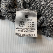 Load image into Gallery viewer, Girls Emerson, grey &amp; silver metallic knit sweater / jumper, EUC, size 14,  