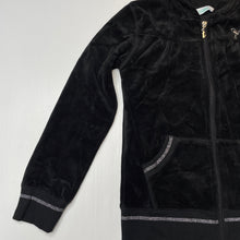 Load image into Gallery viewer, Girls Tilii, black velour zip hoodie sweater, EUC, size 12,  
