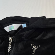 Load image into Gallery viewer, Girls Tilii, black velour zip hoodie sweater, EUC, size 12,  
