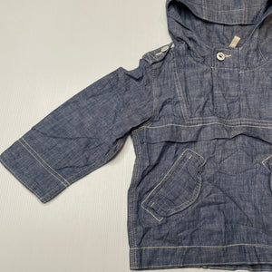 unisex GAP, chambray cotton hooded top, NEW, size 3,  