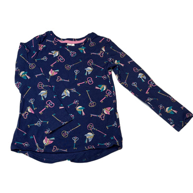 Girls Target, navy stretchy long sleeve top, birds, EUC, size 4,  
