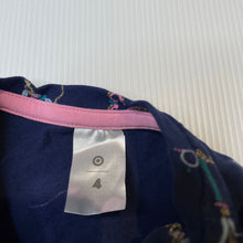 Load image into Gallery viewer, Girls Target, navy stretchy long sleeve top, birds, EUC, size 4,  